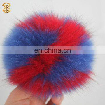 New Wholesale Alphabet Real Fox Fur Pom Poms Key Chain Fluffy Pompom Keychain