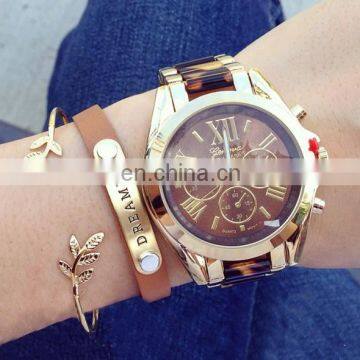 Fashion Women Leaves Delicate Open Cuff Bracelets Bangle