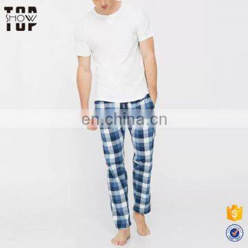 Fashion clothing 2017 new cotton pyjamas fabric with check pyjamas caluby wholesale