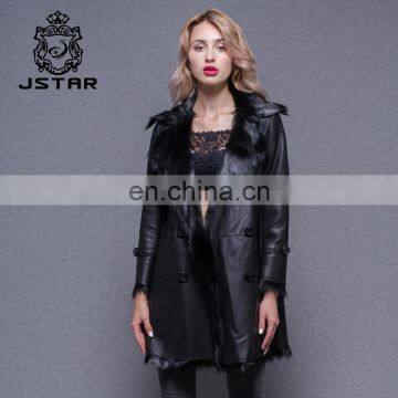 Winter Warm Women Fur Coat real sheepskin leather double face jacket