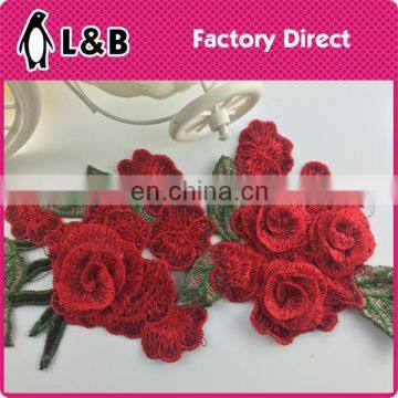 new arrival 3D red flower patch/applique sew on/iron on