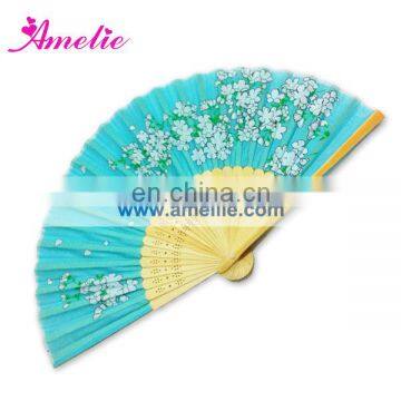 AF1419 Flower pattern promotional fabric fan