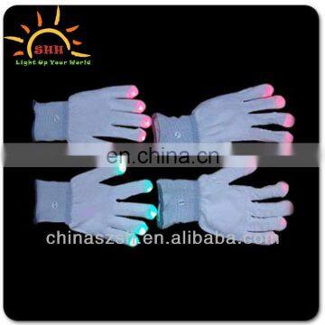 Light up blinking LED glove light with colorful LED produced in China