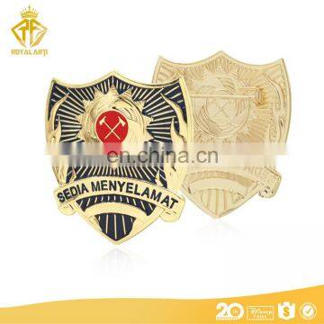 Promotional Custom Logo Military Pin Badge in Gold Finish