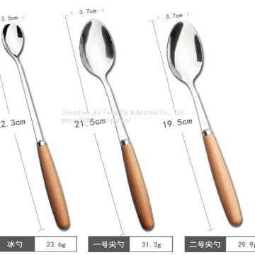 Wholesale  Wooden Handle cutlery set Spoon Fork Knife in flatware Set