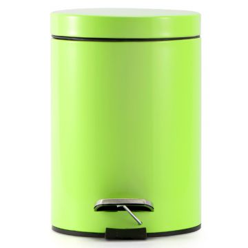 Metal Pedal Stainless Steel Trash Slow Down Metal Garbage Can With Lid