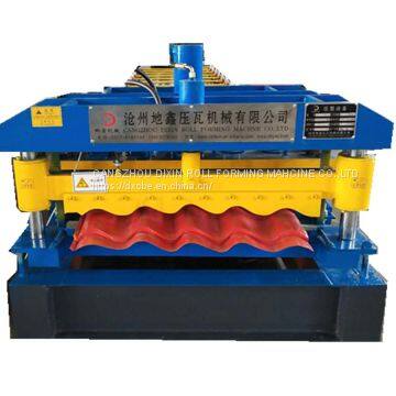 DIXIN automatic high speed guide post cutting glazed tile roof sheet tile making roll forming machine price