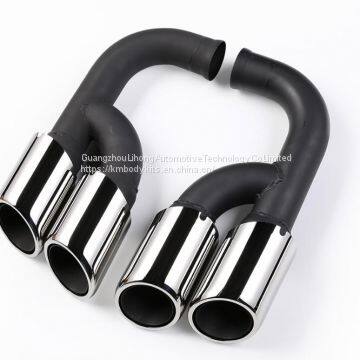 Km for Cayenne S Style 958 2011-2014 Exhaust Tip Exhaust Pipes Muffler Tips Tail Pipe Black Titanium photo-3