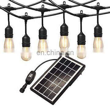 Solar Powered LED String Lights with 3V Solar Panel 2W LED Bulb for Outdoor Garden Use