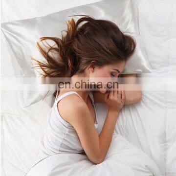 High Quality White 100% Polyester Home Silky Smooth Queen Satin Pillowcase photo-2