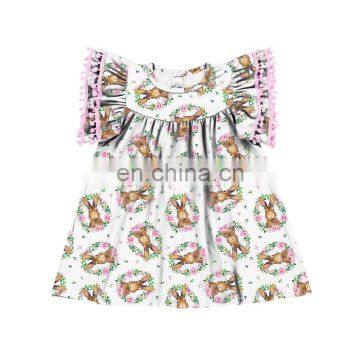 Pom Pom Dress Baby Girl Boutique Style Dress Easter Dress photo-4