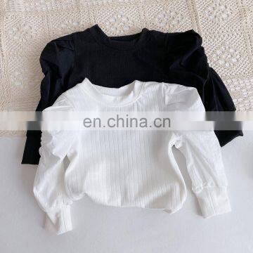 2020 autumn new children's fashion cotton puff sleeve top