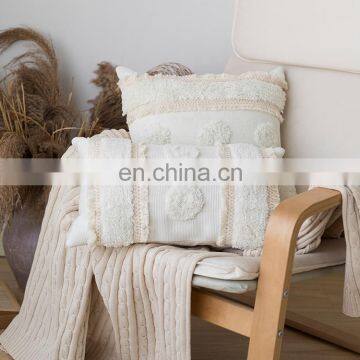 Wholesale Decorative Boho Style Sofa Use Throw Pillow Cushion Cover Boho Tufted Pillow Case With Lace photo-5