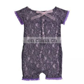 Summer newborn short sleeve lace romper photo prop baby bodysuit romper