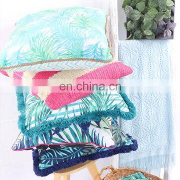 Hot Selling Customized Decorative Colorful Faux Straw Cushion Pillows Outdoor Modern Printed Woven Chair Cushion photo-6