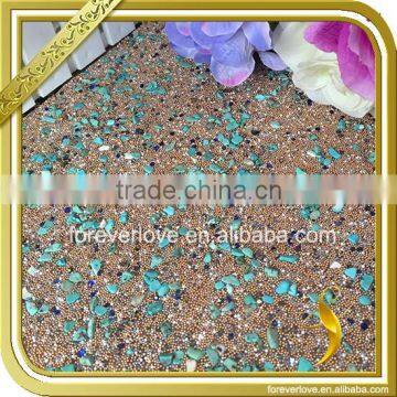 Guangzhou crystal mesh hot fix rhinestone sheet for clothing accessories FRM-181