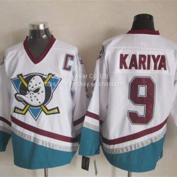 Anaheim Ducks #9 Kariya Throwback White Jersey