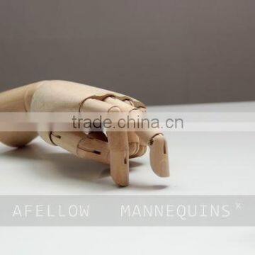 Wood Articulated Hand For Store Fixture Wood Color Dummies Mannequin For Decors