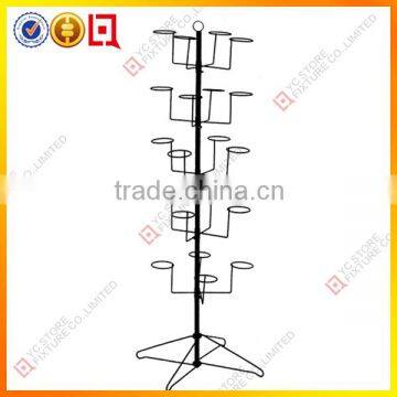 rotating multilayer metal wire hat display stand for wholesale
