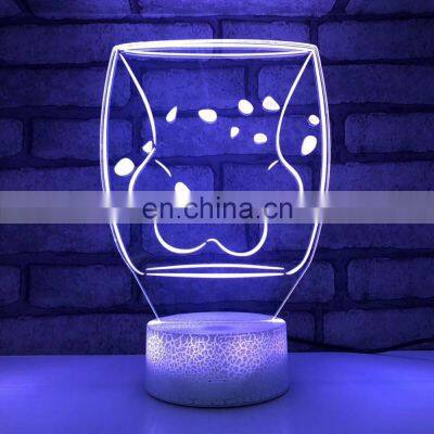 3D Led Light Optical Cat Paw Shaped Lamp With Touch Sensor Switch for Bedroom photo-4