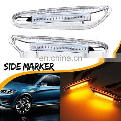 2019 Новейшие 1 пара хромированных светодиодных боковых фонарей Seiten Blinker Klarglas для BMW E36 E46 E60 E61 E90 E81 E84 E83 E53