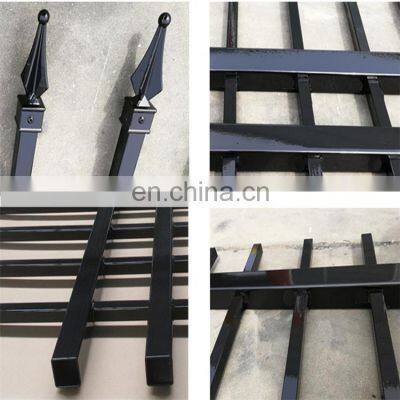 Best Quality Solid Black Metal Pipe Fence, Iron / Steel Pipe Fence Panel for Sale photo-4