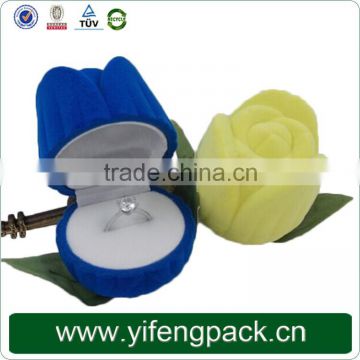 2015 jewellery ring velvet flower-shape packing paper box