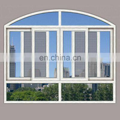 High Quality Aluminium Profile Double Glass Sliding Arch Window photo-4