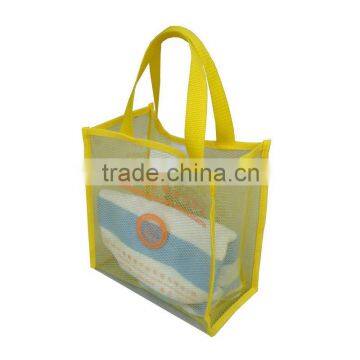 Yellow transparent lunch bags for kids towle tote bag birthday bag for kindergarden