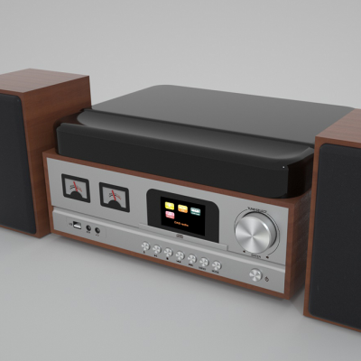Turntable 7-in-1 Vinyl Turntable De Dl Record Player Vintage Wood With Bluetooth, FM Radio, Integrated Stereo Speakers, CD / MP3 /USB Play & Aux in
