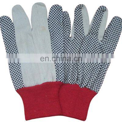 All Purpose Knit Wrist White Black Dots Oil Gas Use Cotton Industrial Glove