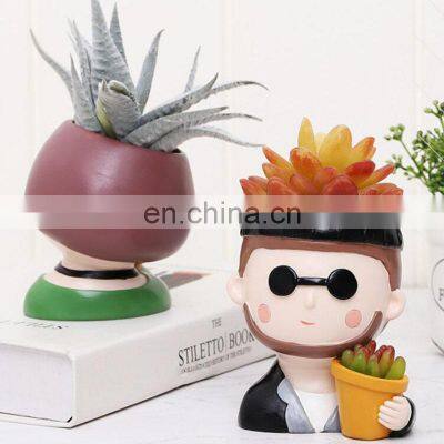 Resin Flower Pots & Planters Home Decor Vase Cartoon Character Succulent Flower Pot photo-3