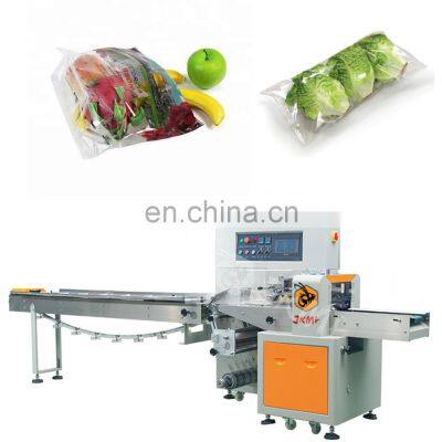 Automatic Commercial Fresh Vegetable Plastic Bag Flow Packaging Machine for Frozen Fruit and Vegetable Pillow Packing Machine