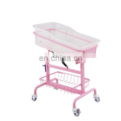 HC-M023 Obstetrics and Gynecology Furniture Newborn baby bed pediatric stainless steel clinic baby cart Neonatal hospital bed