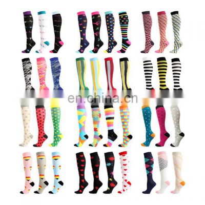 Custom Athletic Sport Running Fun Stockings Men Women 20-30mmhg Knee High Nurse Medical Compression Socks