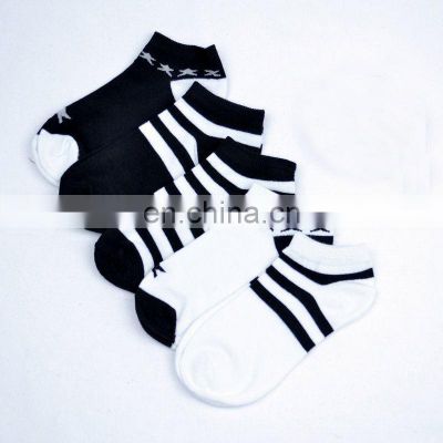 Women's Ladies Cheap Wholesale Colorful Summer High Quality Stripe Stars Short Socks White Sport Ankle Height