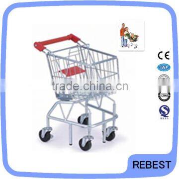 Mini type metal supermarket children shopping hand cart