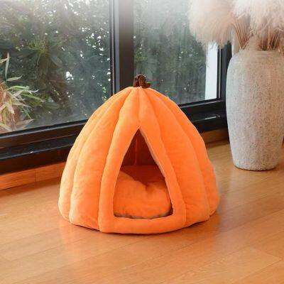 MEOW LOVE Cat Four Seasons Universal Bed Dog Closed Safe Sleeping Nest Escape House Pumpkin Thickened photo-5