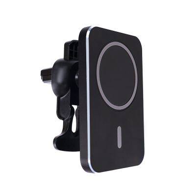 15W Magnetic Car Wireless Charger Aluminum alloy material air vent clip phone holder Multi-angle adjustable for cell phone