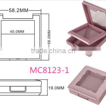 MC8123-1 luxury square pressed powder box with window lid