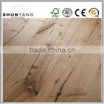 220mm Wide Plank Rustic and Handscraped Engineered Wood Flooring photo-3