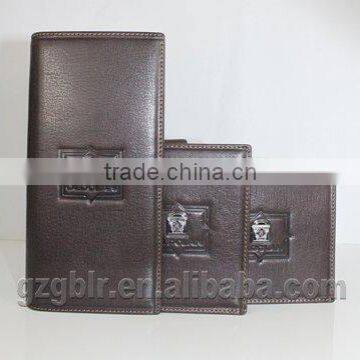 Factory custom cowhide leather wallet sets / men's multiple card wallet