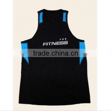 Men's custom 100%polyester dry fit fabric gym singlet