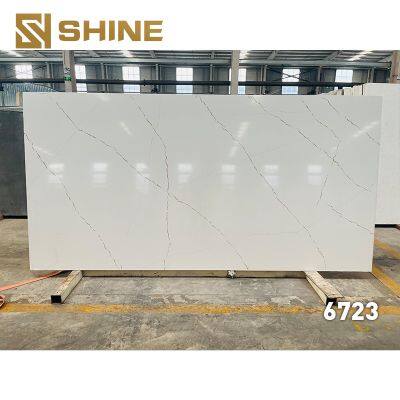 Latest Marble Artificial Quartz Stone Calacatta White Quartz Slab Widely Used
