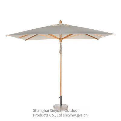 Commercial Custom Outdoor Sunshade Umbrella 3*3m Large Courtyard Umbrella Wooden Advertising Patio Umbrella