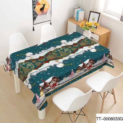 Customized Size 4 Colorsof Rectangle Disposable Plastic Tablecloth for Christmas Tablecloth photo-4