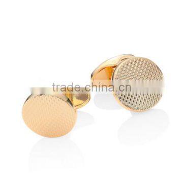 Stainless Steel Barley 18k Goldplated Button Cufflinks