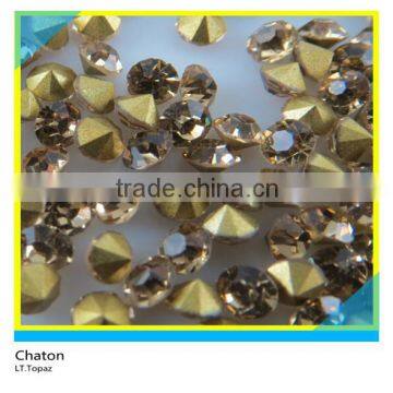 LT. Topaz Crystal Pointback Chaton 2mm/3mm/4mm Rhinestone Chaton Wholesale