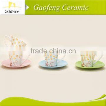 330CC hot selling ceramic double wall cup& coffee cup