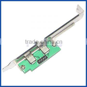 Metal Bracket 9pin USB 2.0 to 2 Port USB Type C USB-C Adapter Converter Card Cable photo-3